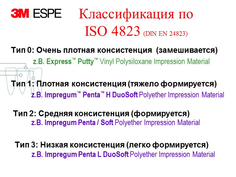 Классификация по  ISO 4823 (DIN EN 24823) Tип 0: Очень плотная консистенция 